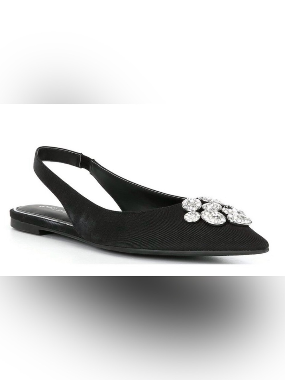 Gianni Bini Black Embellished Pointed Slingback Flats